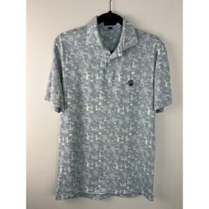 Men’s Peter Millar Oenophilia Wine Performance Pique Polo Channel Blue Medium
